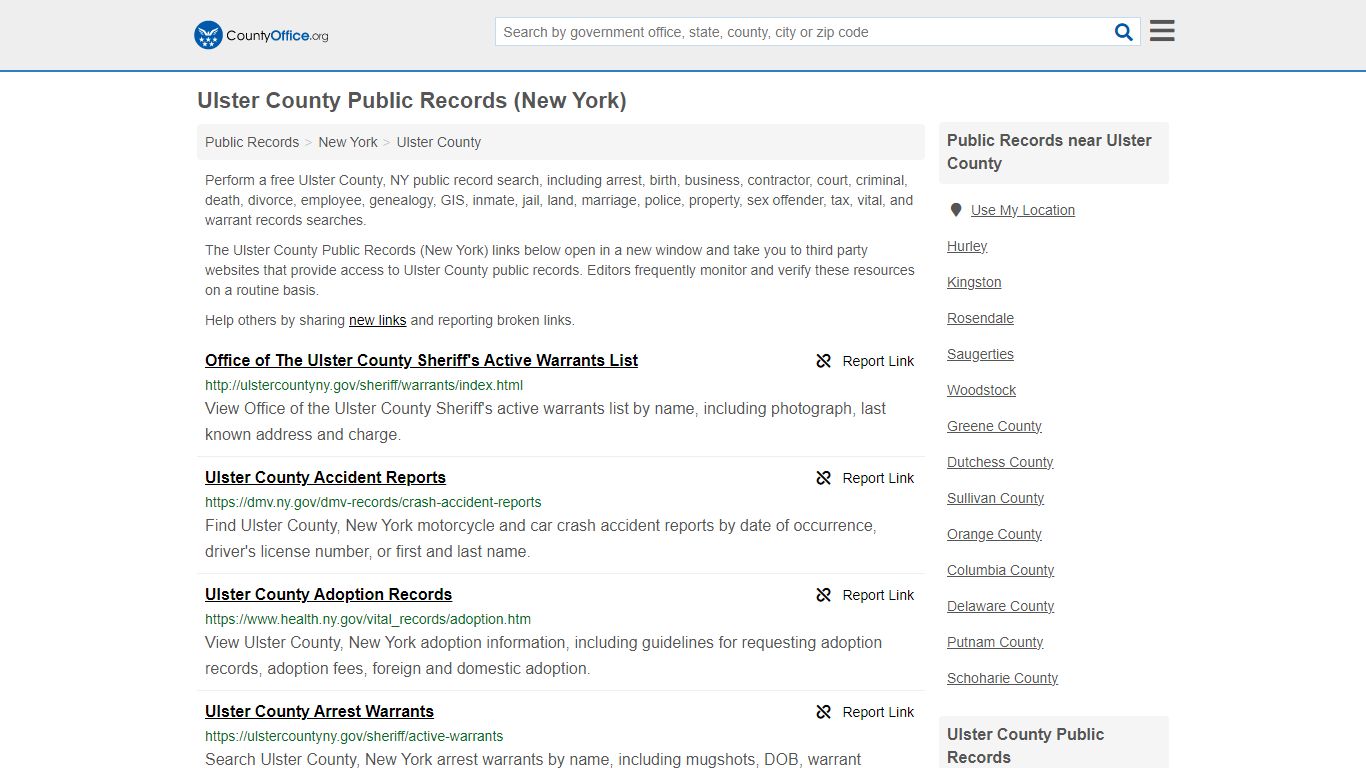 Public Records - Ulster County, NY (Business, Criminal, GIS, Property ...
